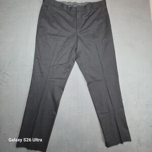 🔥 Perry Ellis Slim Fit Stretch Dress Pants Mens 36x30 Gray Modern Office Busine